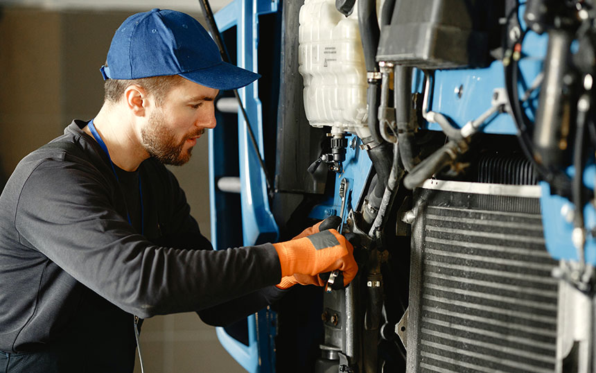 Mechanic Working on Truck 1